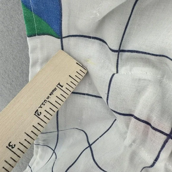 VTG Upcycled Kaftan Swimsuit Coverup 80s Style Geometric Print White SZ S-XL 90s - Picture 9 of 9